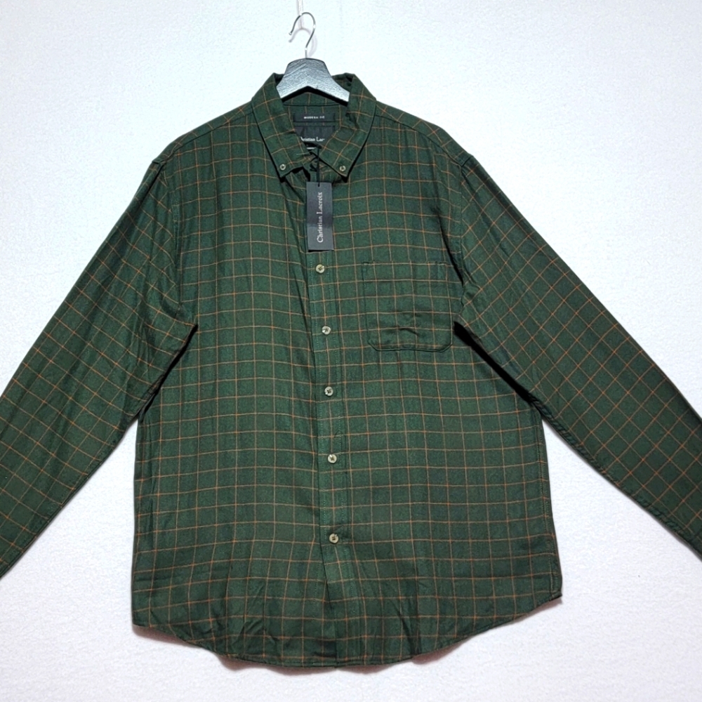 NWT!!! Christian Lacroix Soft Flannel Blend Long Sleeve Size XL.‎ #607